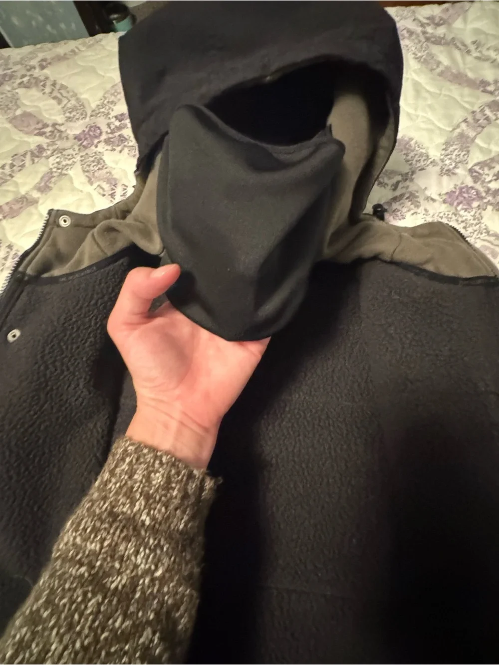 The North Face Olive Green & Black Hooded Windbreaker Jacket